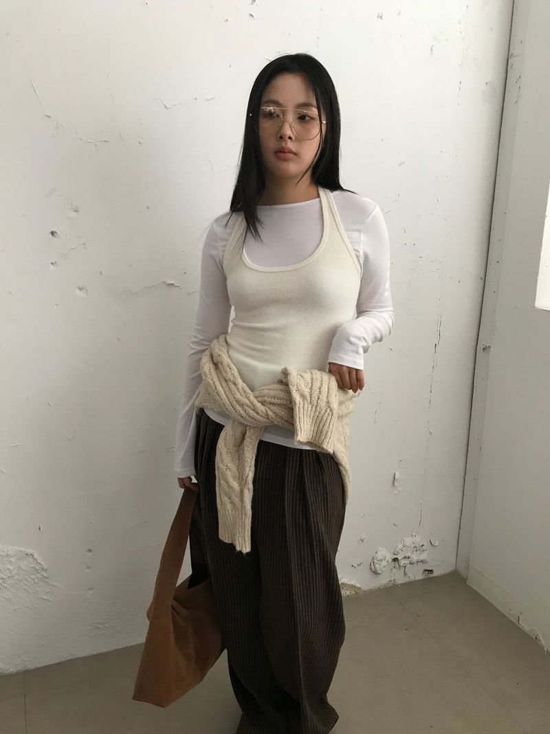 Halter Neck Tank Top (4color)