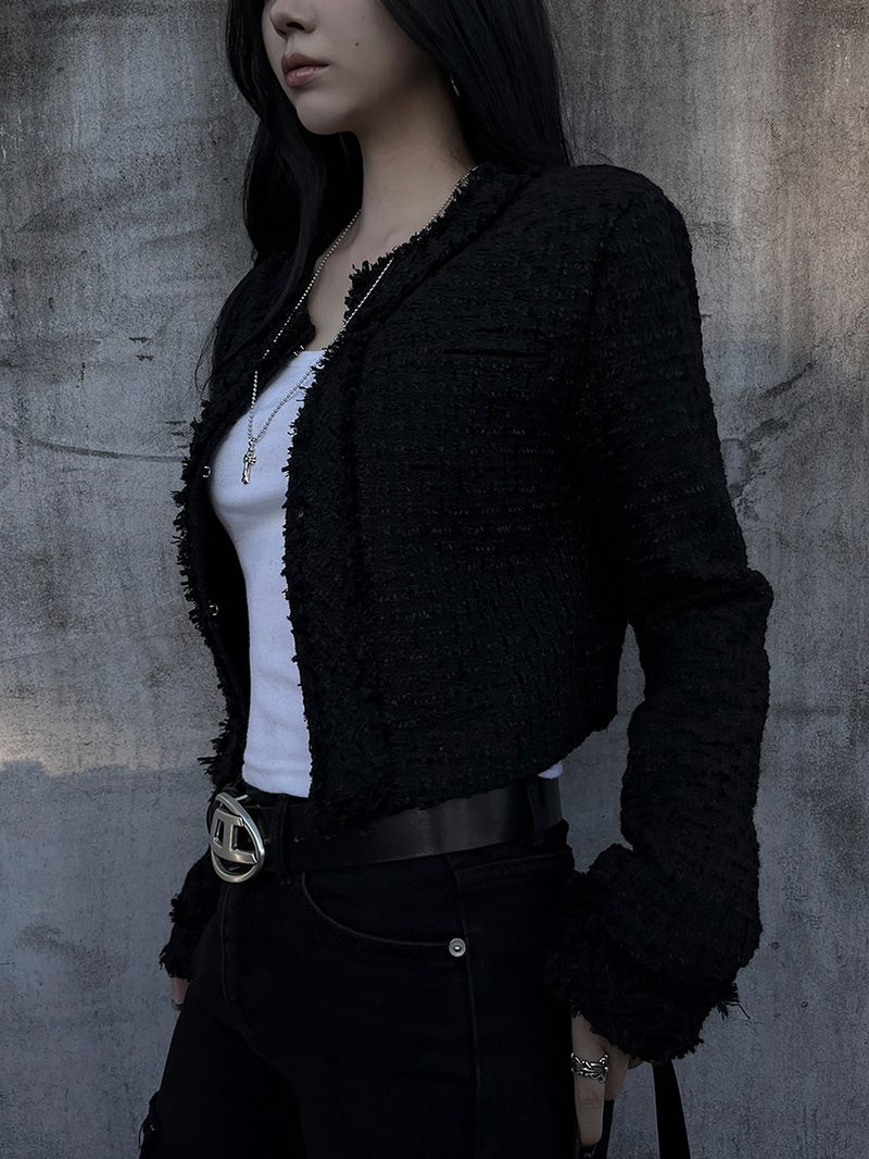 cropped tweed jacket (2color)