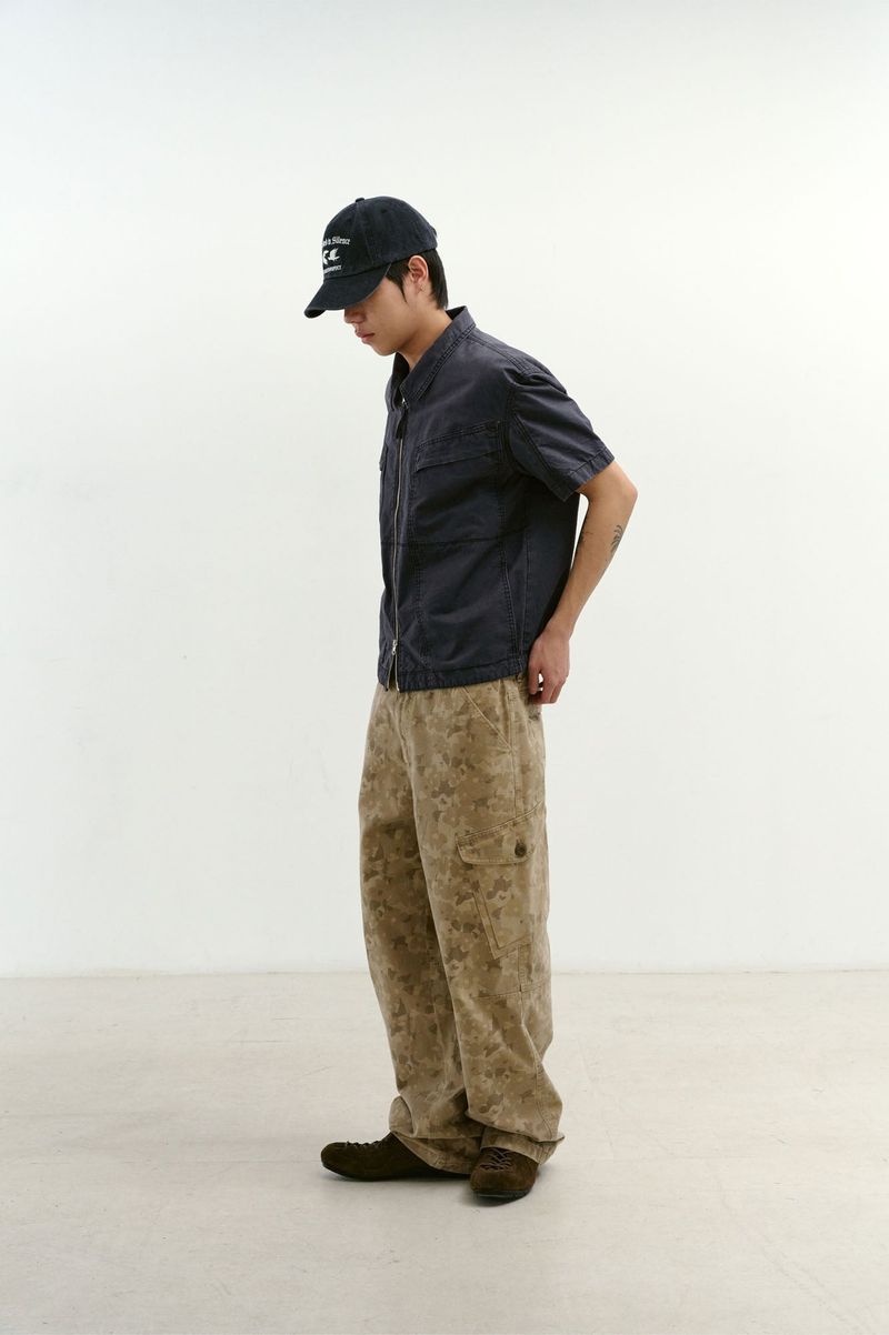 Overlap Pocket Camo Pants (Washed Beige)