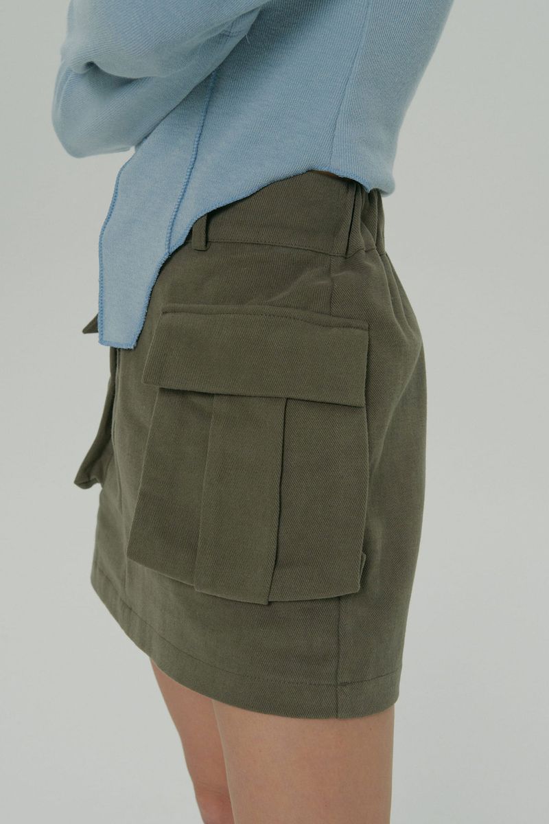 CARGO MINI SKIRT / KHAKI