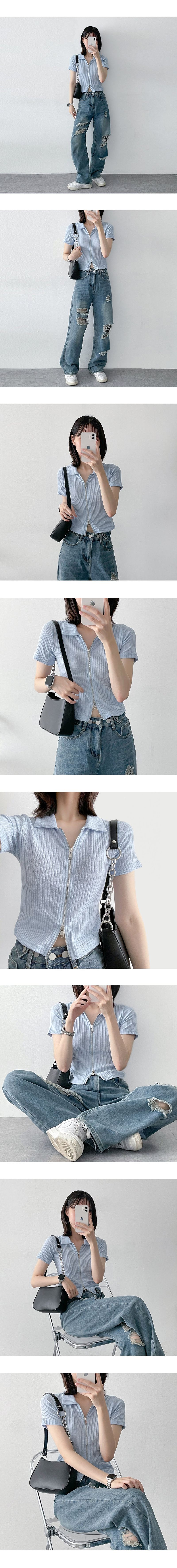 Lot Damage Washing Denim Wide Pants