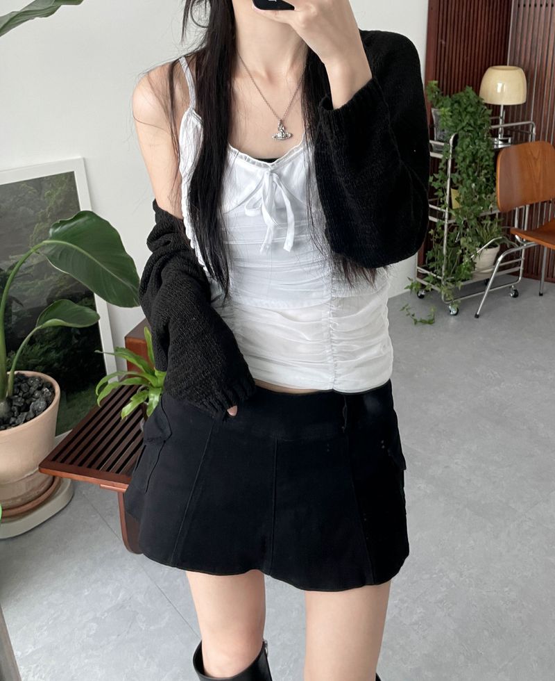 Kitten（キッテン）の「Lace shirring bustier (4 colors)（Tops）」