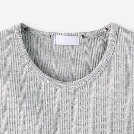 Node Stud Ribbed Sleeveless