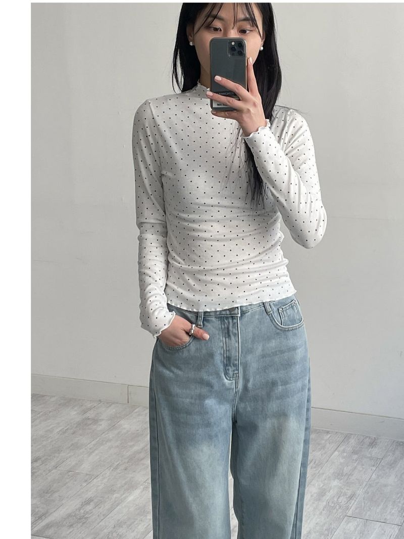 INCHANT ME(インチャントミー)の「Dot Wave Turtleneck T-Shirt(Tops)」