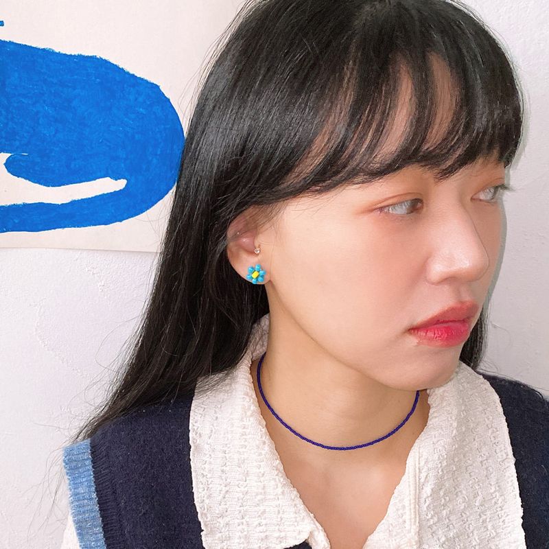 [MADE]Blue Fine Beads Necklace