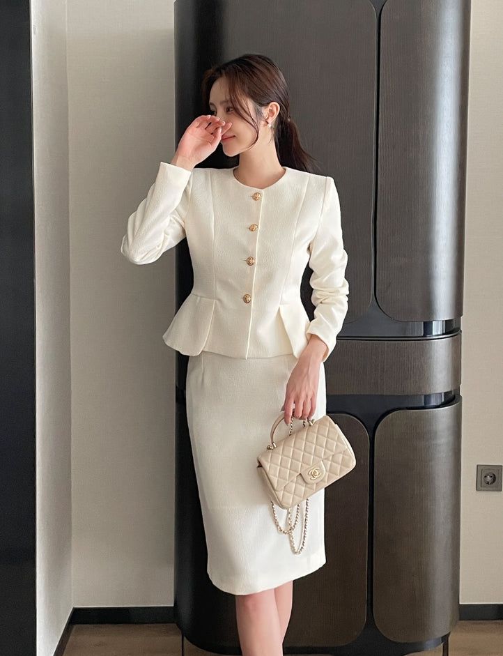 Kime Tweed Peplum Jacket