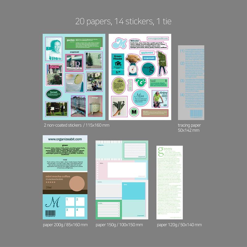 oab tone pack mint / scrap sticker set