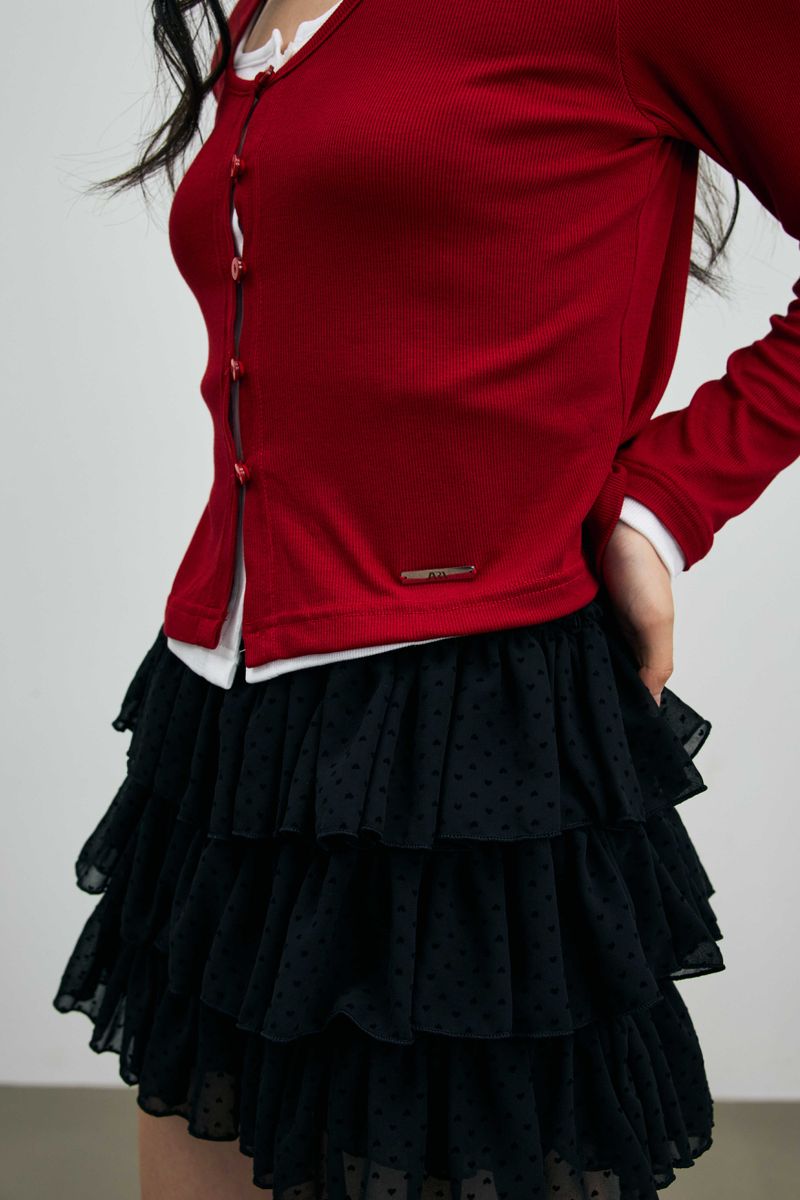 MINI HEART CANCAN SKIRT PANTS / BLACK