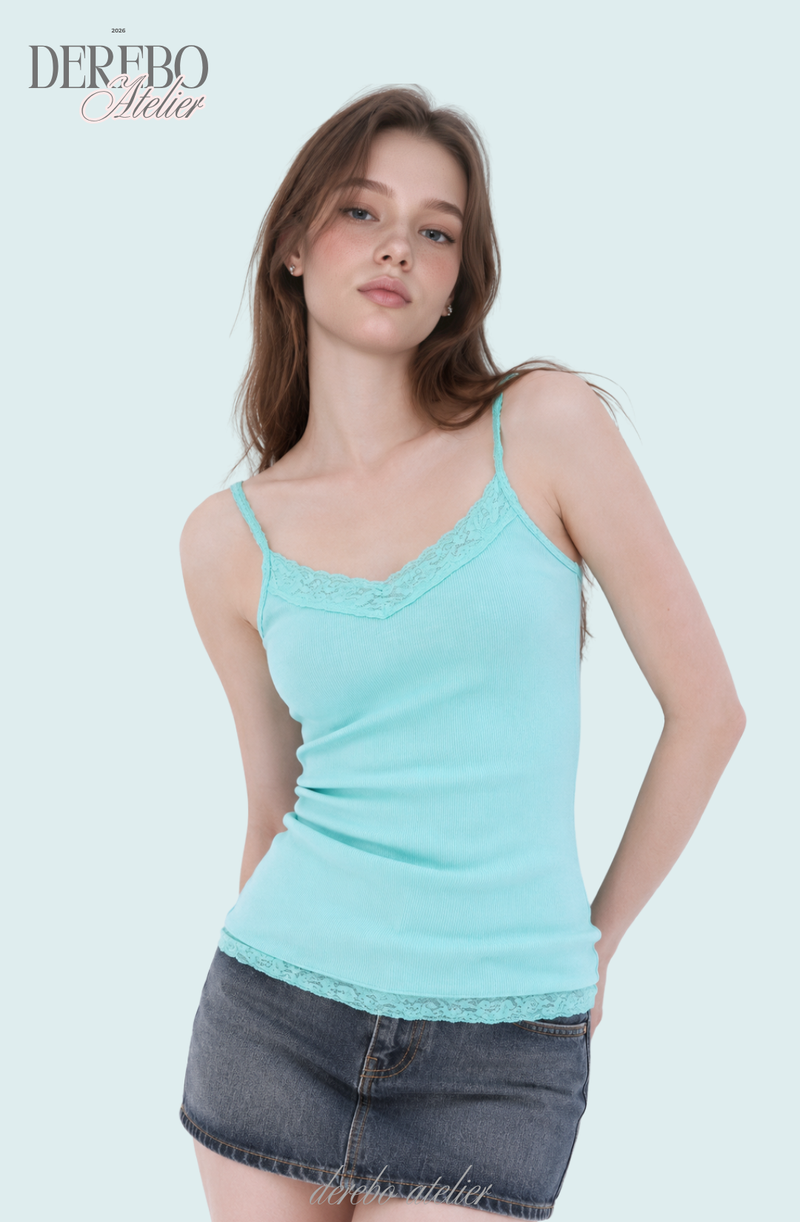 Mint Core Lace Sleeveless Top