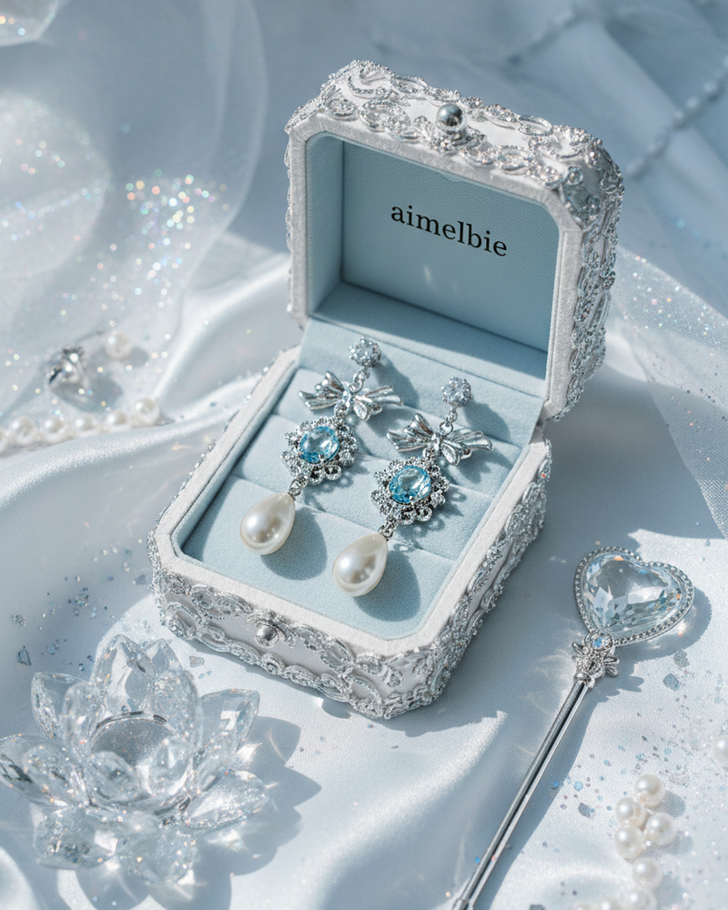 [IVE Wonyoung, Rei Earrings] Aqua Jewel Princess Earring - Fancy Version