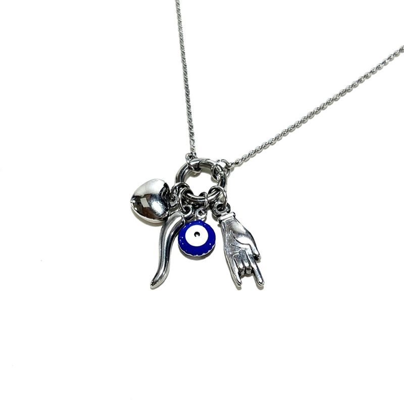 S SY(エスエスワイ)の「evil eye lucky symbol charms necklace silver(Accessories)」