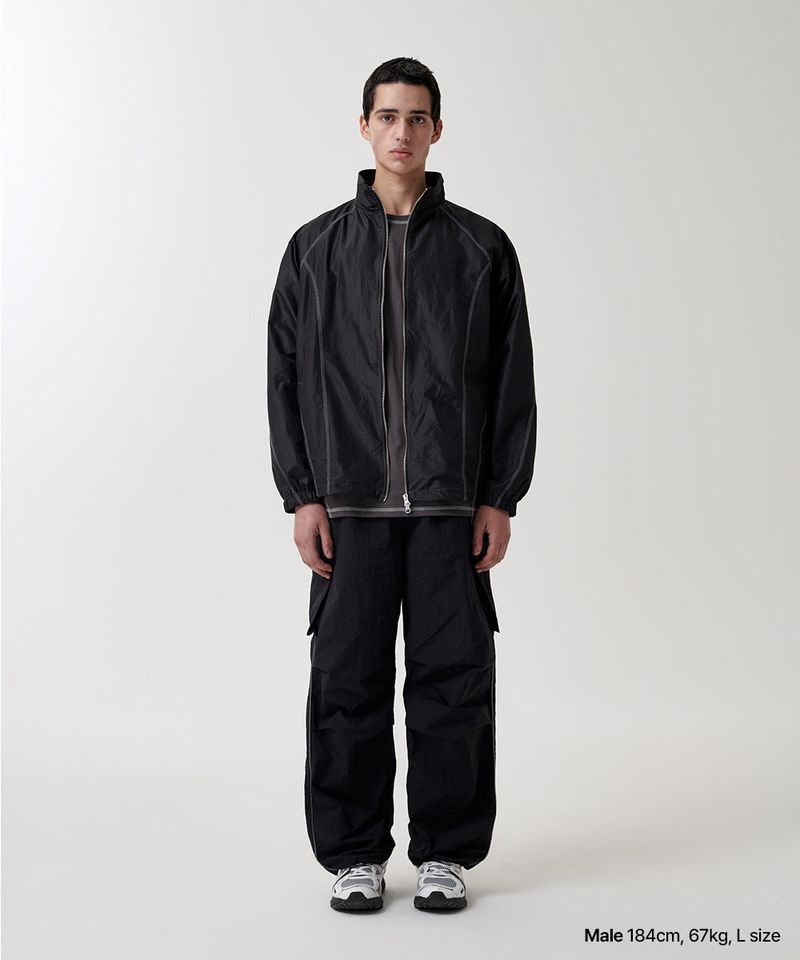 COVER STITCH NYLON TRACK JACKET