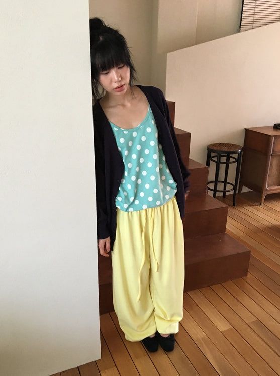 Hio Basic Loose-Fit V-Neck Cardigan