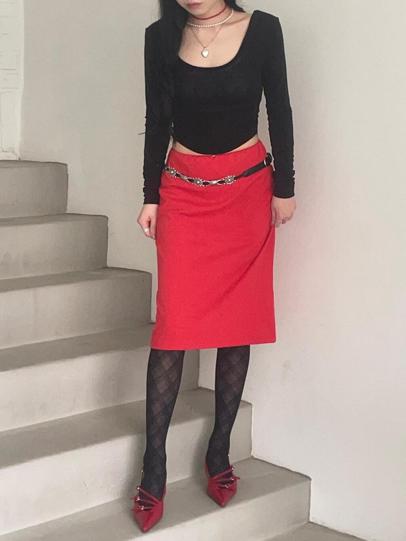 Minimal Cotton Long Skirt