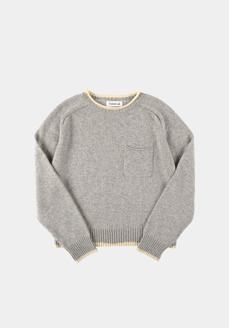 Dusty Wool Knit Pullover Dusty Grey