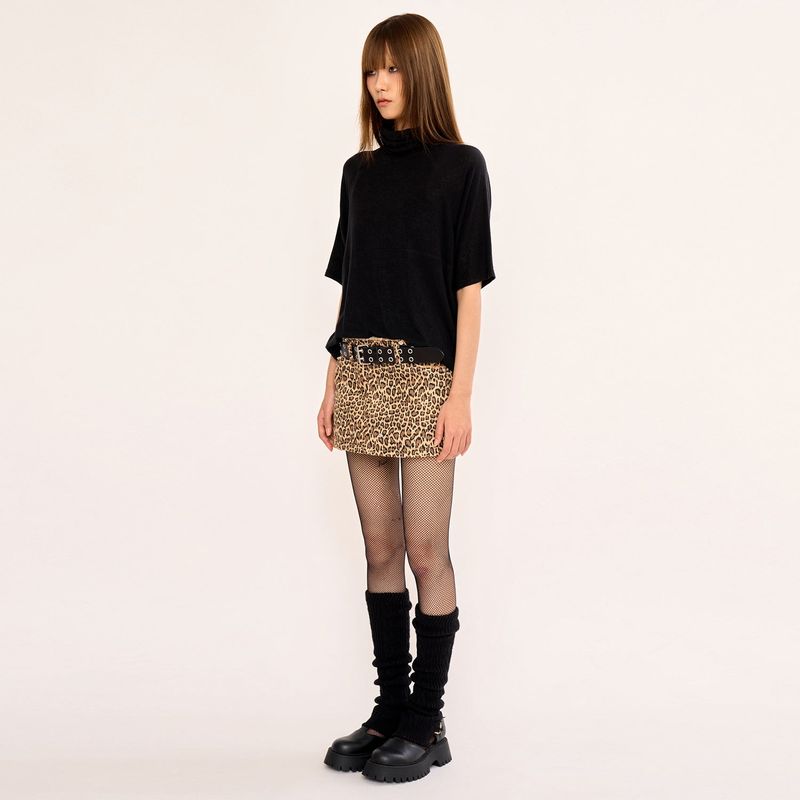 Turtle Neck Top - Black