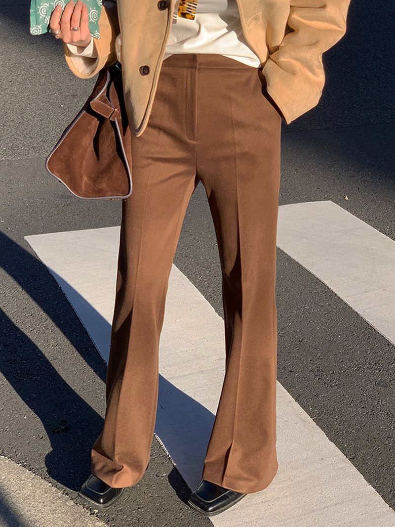 [MADE] [Wool Napping] Winter Warm Long Bootcut Slacks