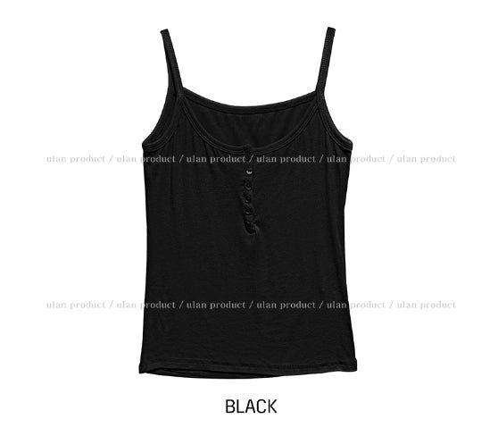 Yojeu Button Ribbed Layer Sleeveless