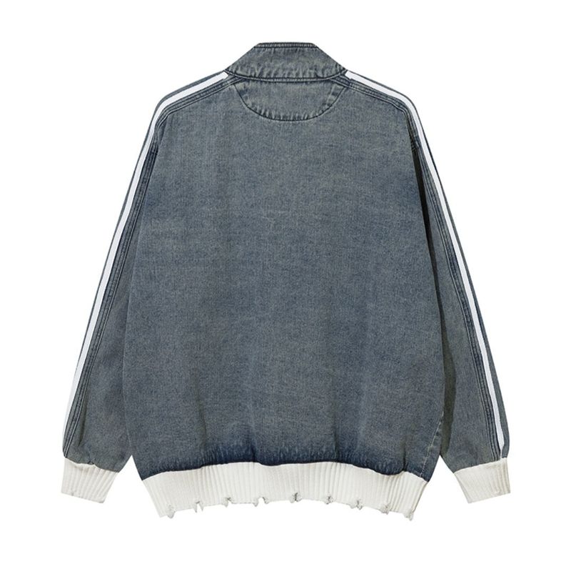 LMN Cube Damage Line Denim Zip-Up (2 colors)