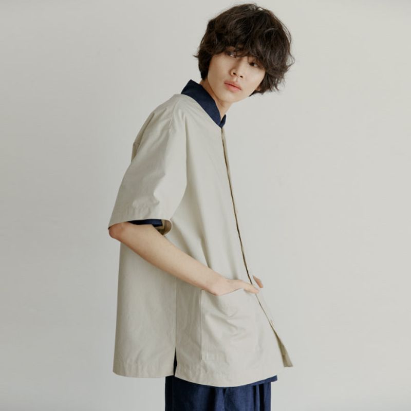 cunisex round half shirts jacket cream