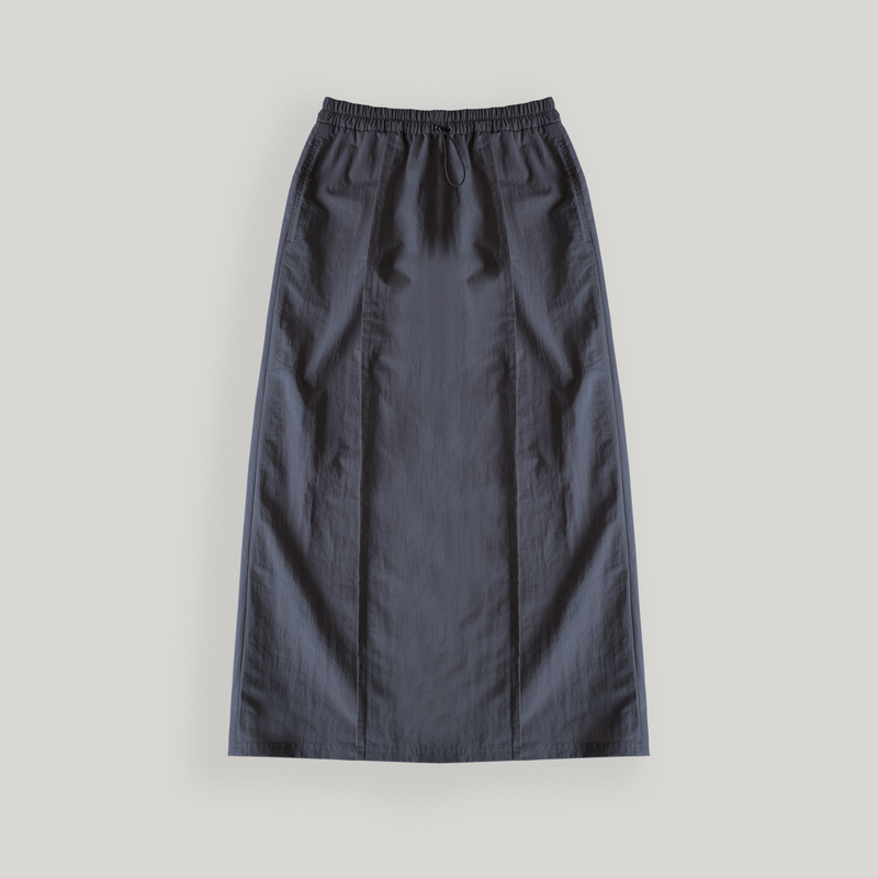 UBEIGE（ユーベイジ）の「Charcoal Slit Nylon Zipper Skirt（Skirts）」