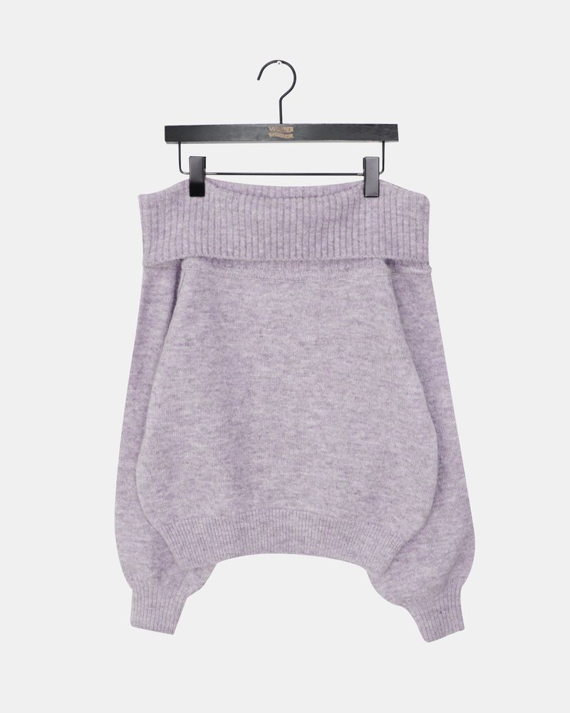 Jeune Off-Shoulder Loose-Fit Long Sleeve Knit