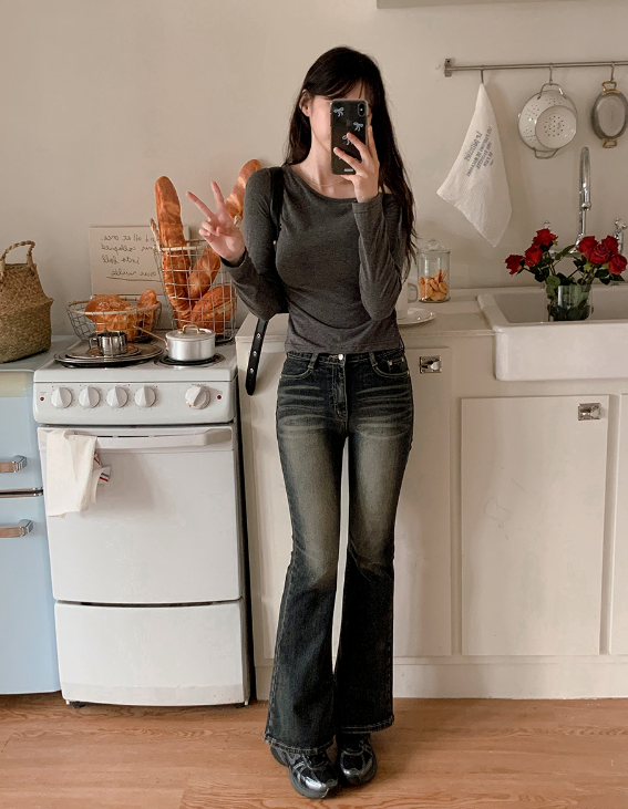 SHOPPERLAND(ショッパーランド)の「Cat Washing Denim Bootcut Pants(Pants)」
