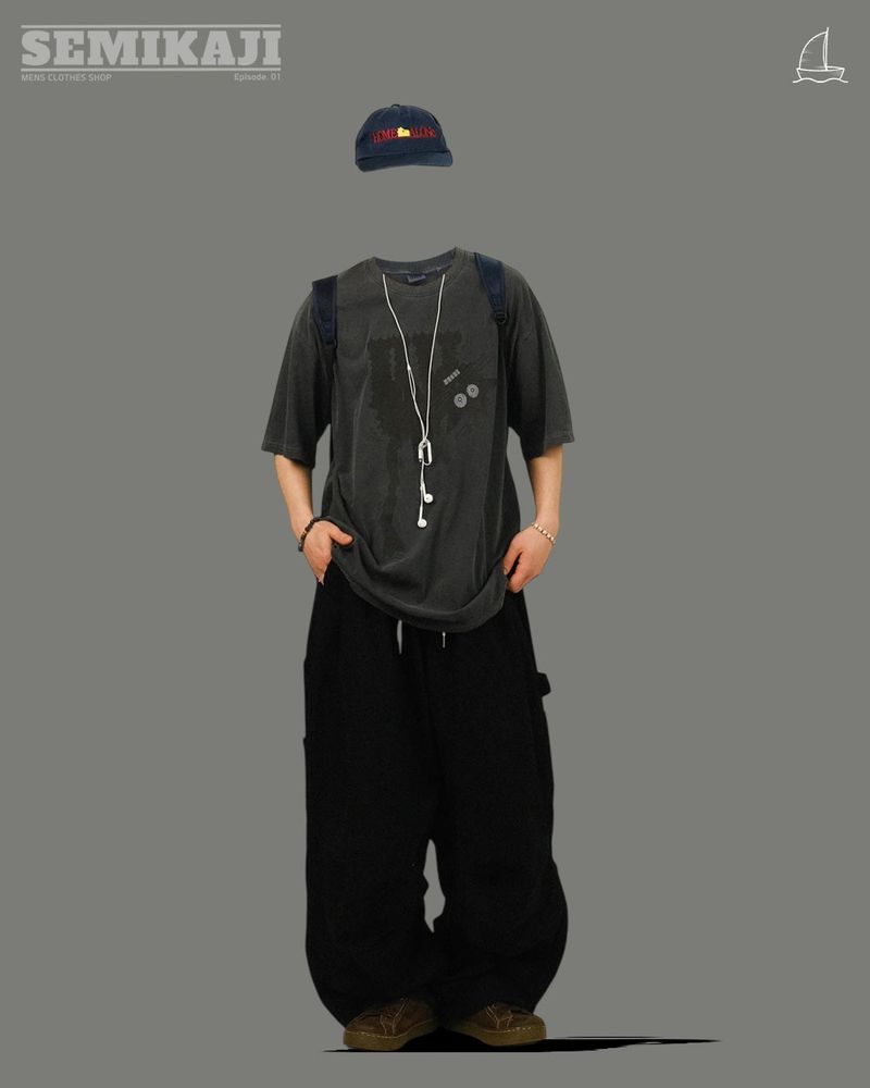 EN Rip-stop Carpenter Banding Parachute Pants