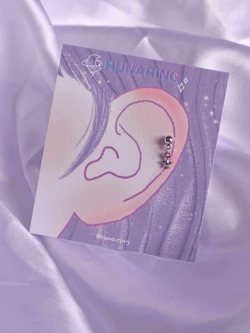 Surgical steel drop mini star piercing