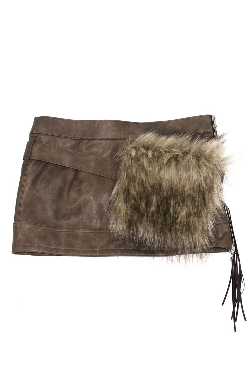 TAAE（テ）の「[MADE] Fur Bag Leather Skirt 002（Skirts）」