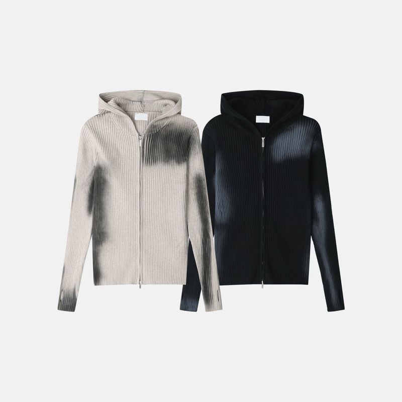 Kennen Spray Hooded Knit Zip-Up 2C