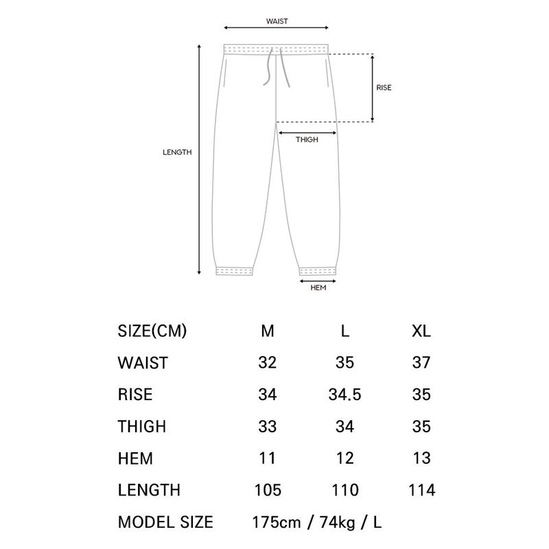 PIGMENT COATED SWEATPANTS CHARCOAL