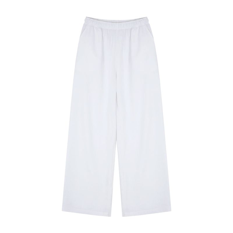 Twill Wide Pants White