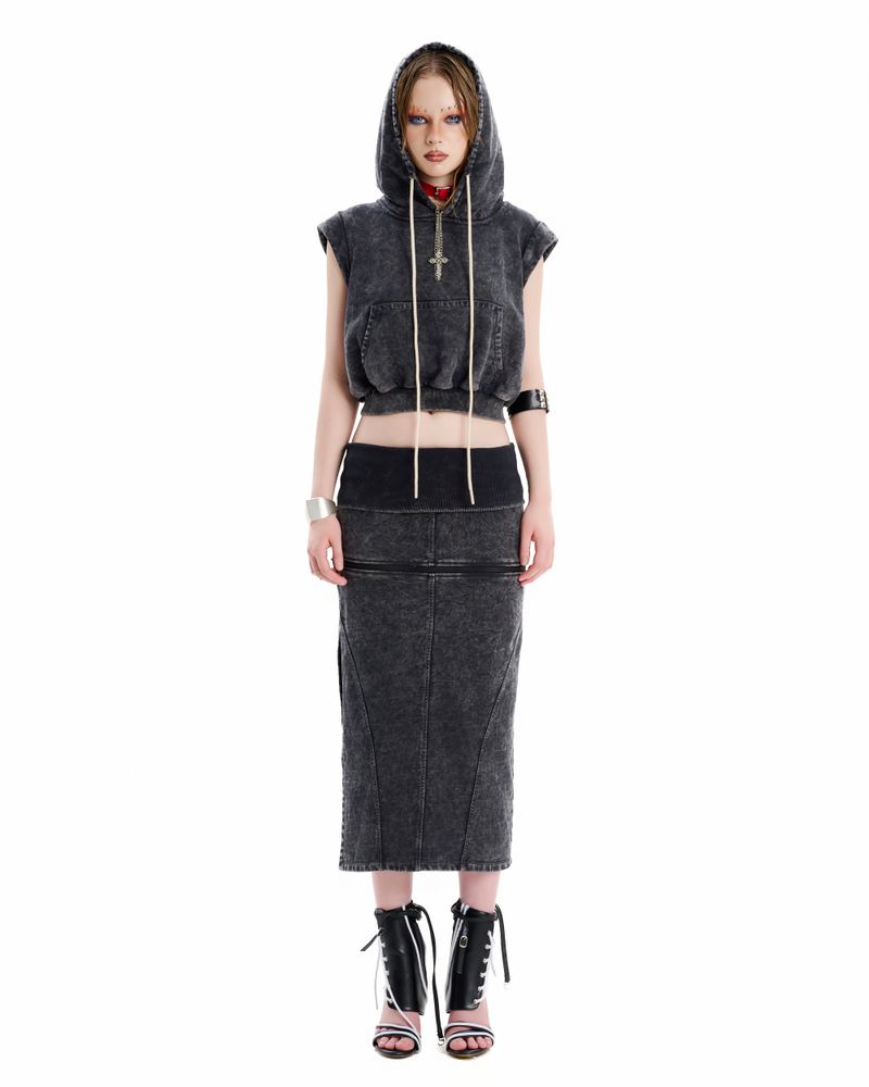 TATICHU（タティチュ）の「SG.S Washed Mini In Midi Skirt（Skirts）」