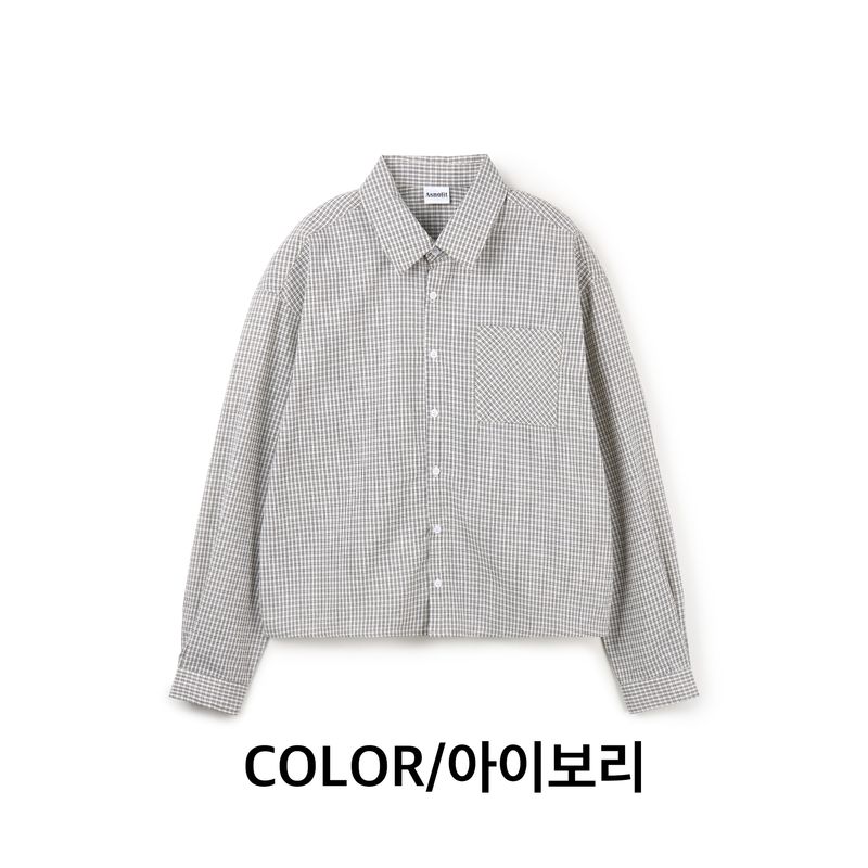 Cropped check shirt 2COLOR