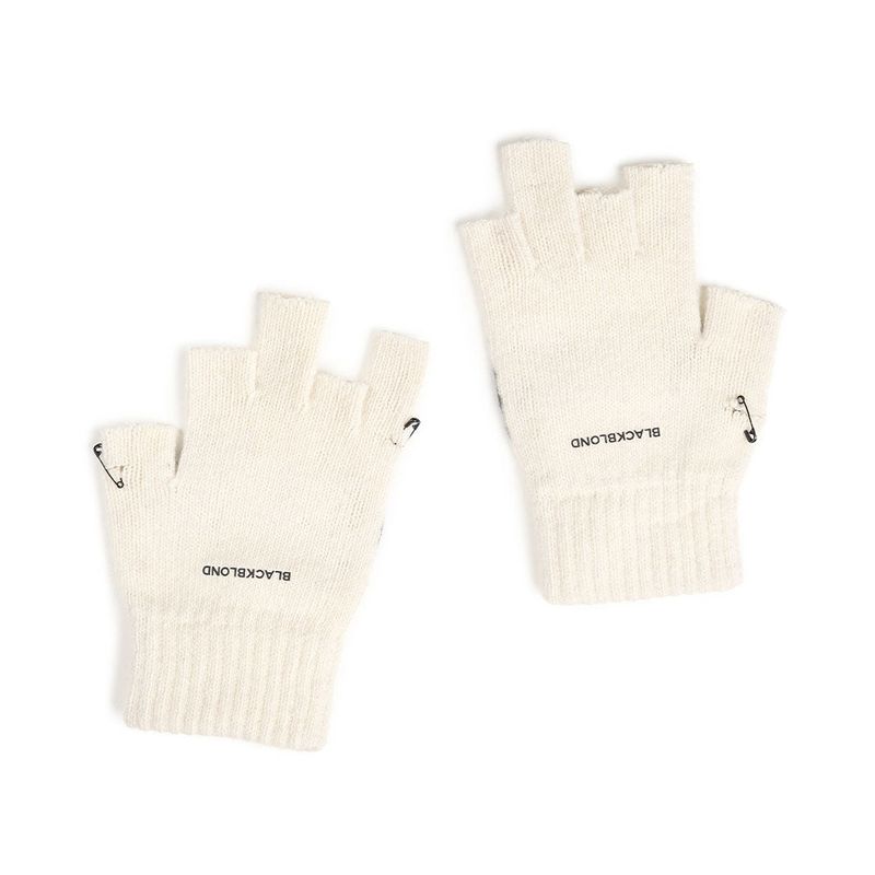 BBD Graffiti Logo Ripped Hand Warmer Gloves (Ivory)