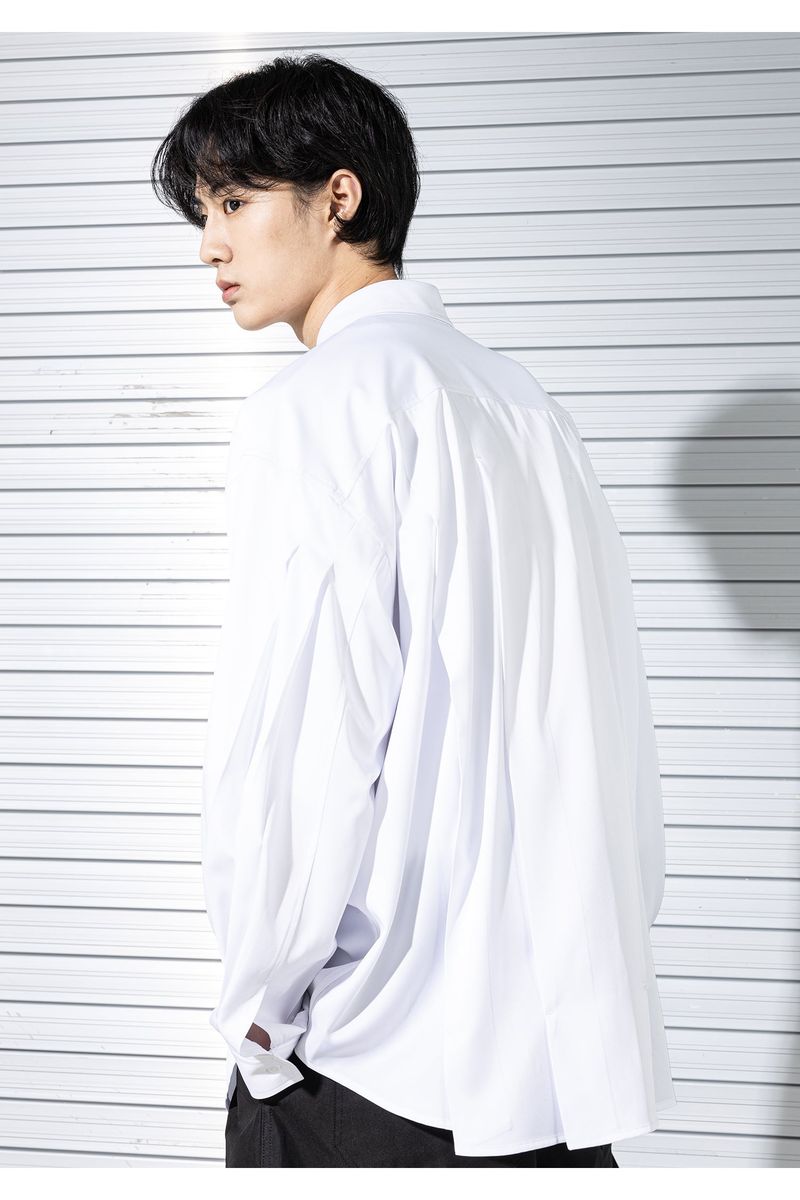 SILKY INCISON PLEATS SHIRTS
