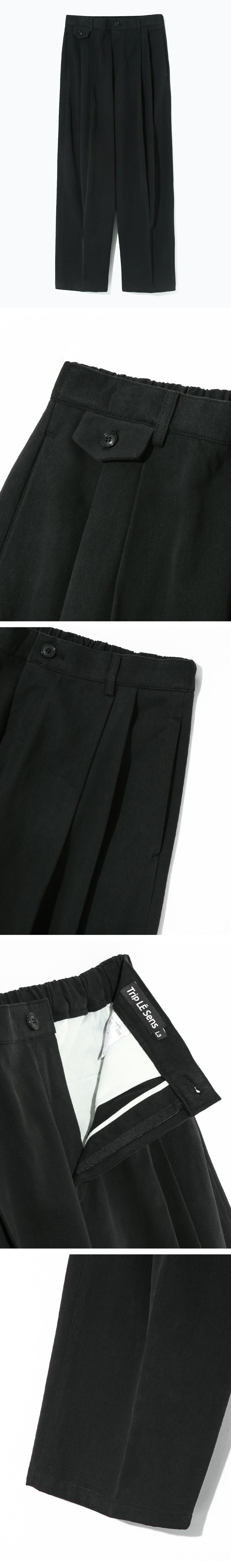 Flap pocket wide pants_Black  