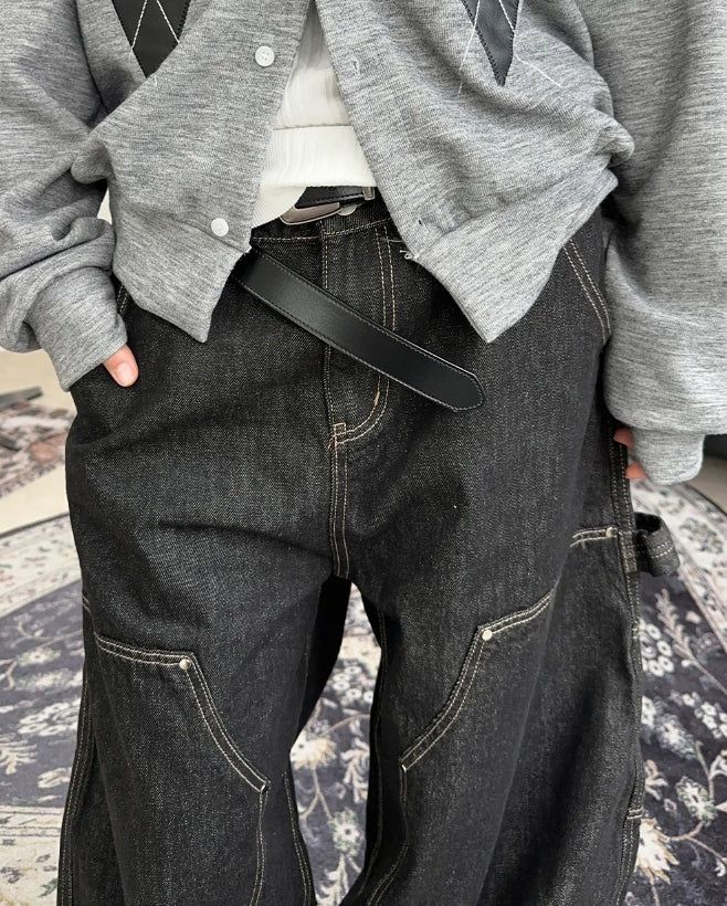 Defen Carpenter Wide Denim Pants