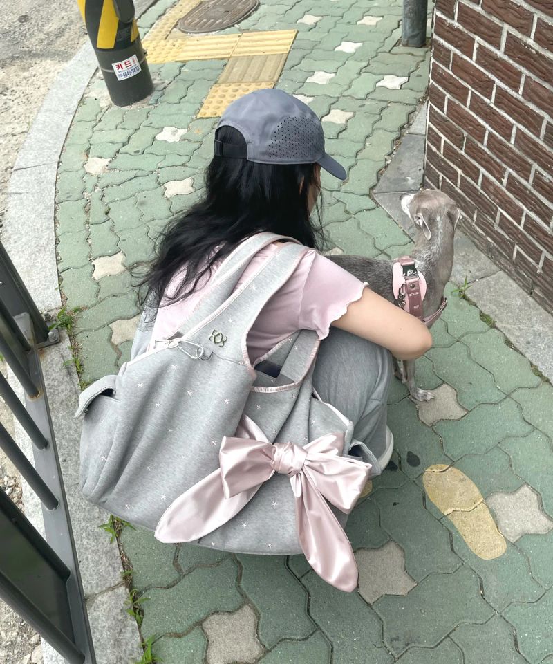 Bow Shoulder Bag (Pink Star)