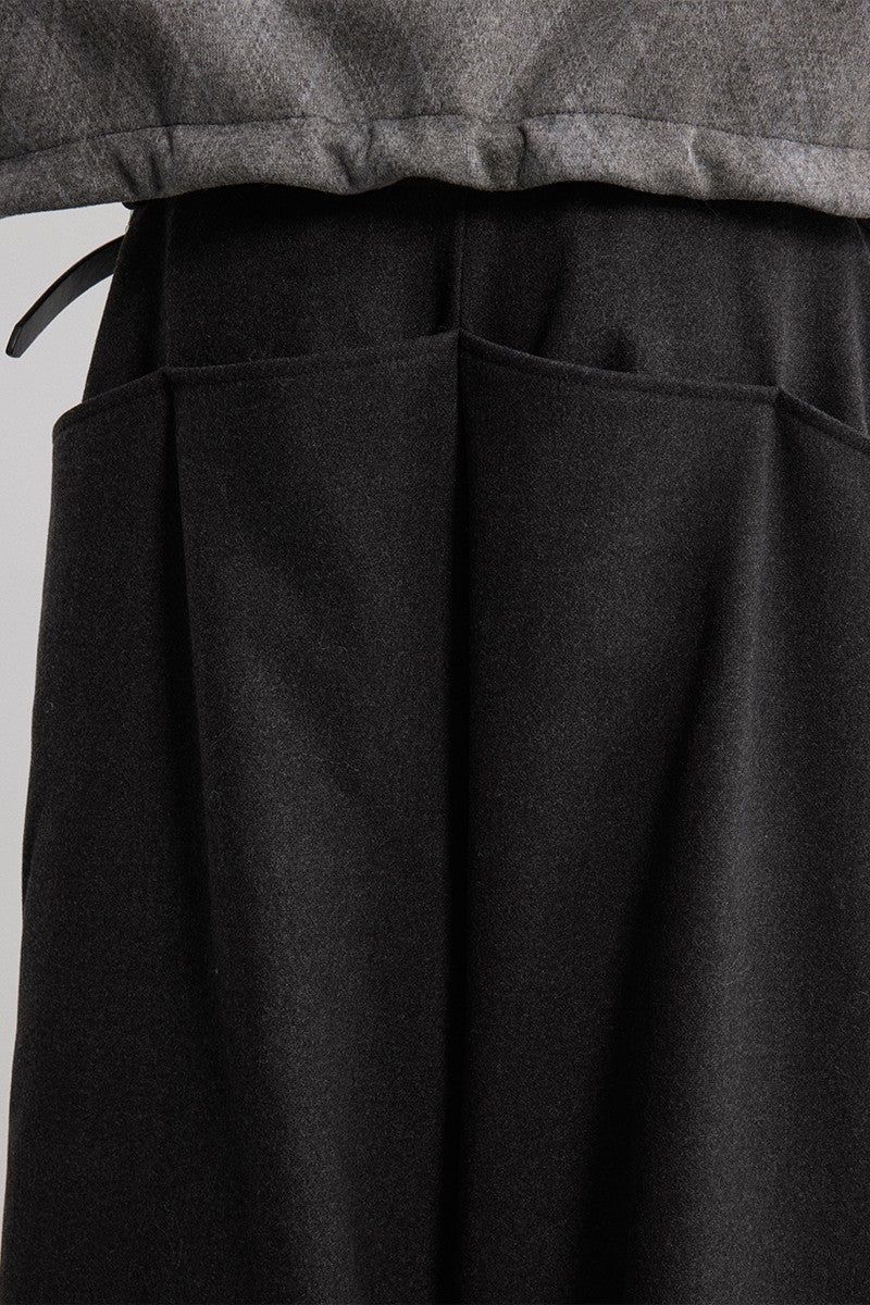 Double Waist Pleated Wool Pants