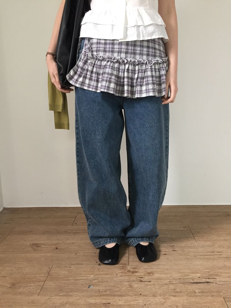 Plaid Layered Wrap Skirt (2color)
