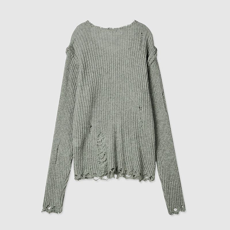 No.1168 damage V thin KNIT (3color)