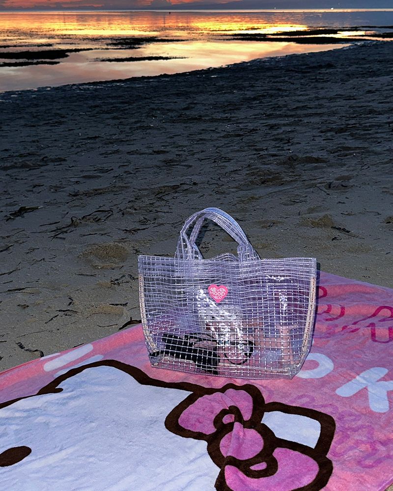 Heart pvc Transparent tote Beach bag