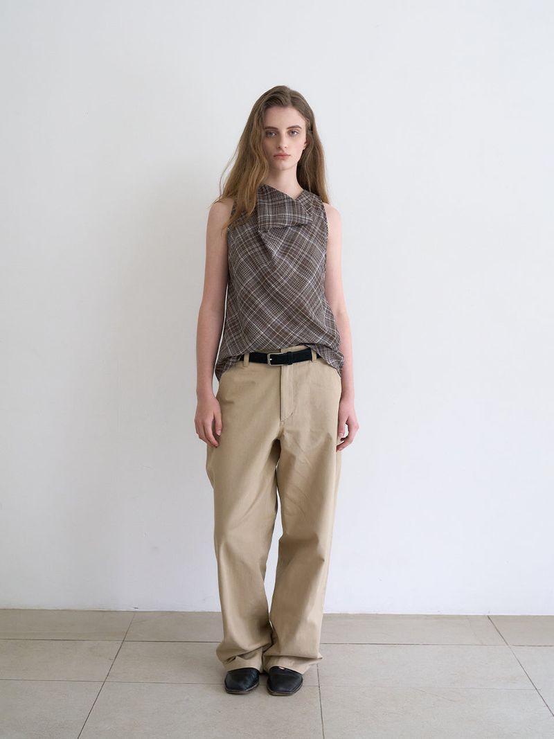 Celine cowl blouse (Check)