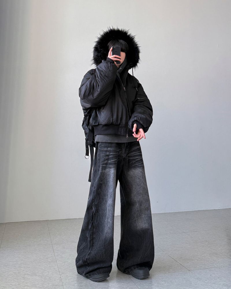 Veil Crack Wide Denim