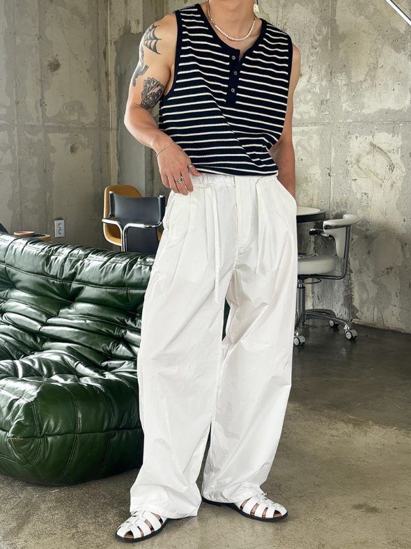 [S/S] Stripe henry neck sleeveless(3color)
