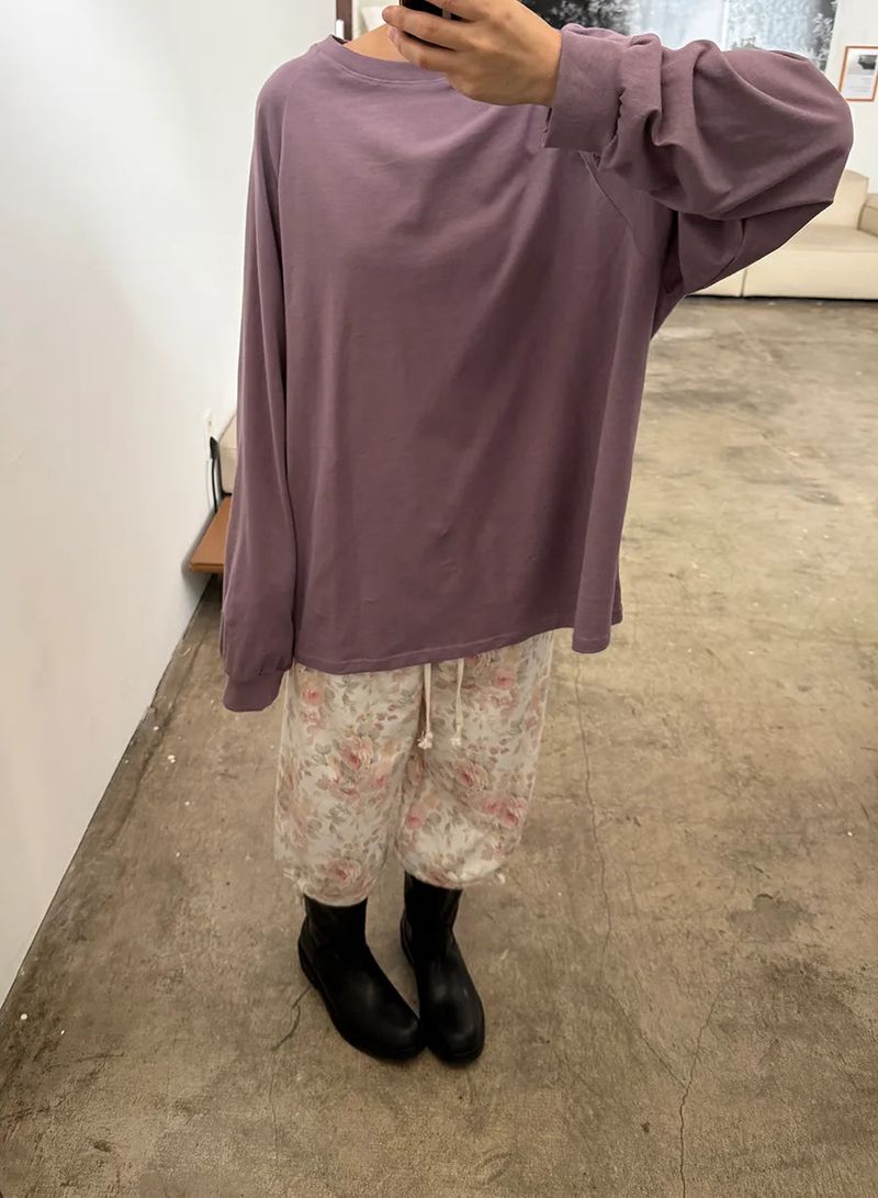 floral sweat crop pants