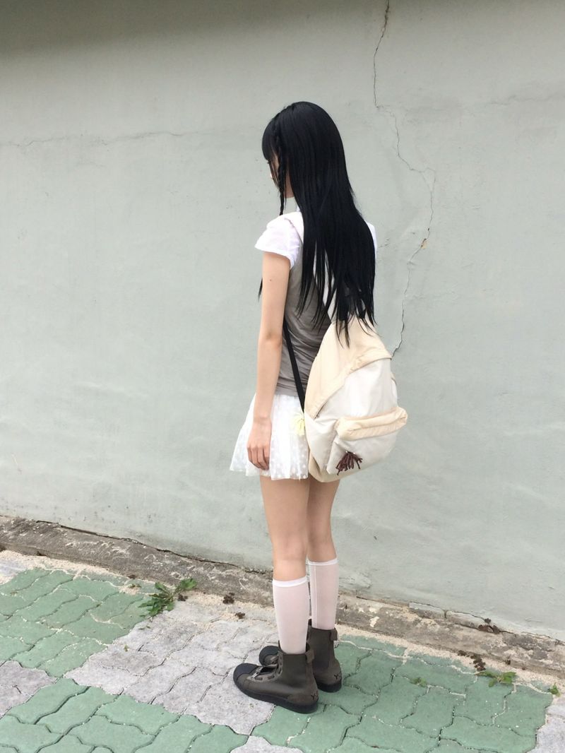 vintage two-tone backpack