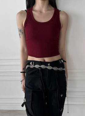 [BASIC ITEM] Rib crop sleeveless(9color)